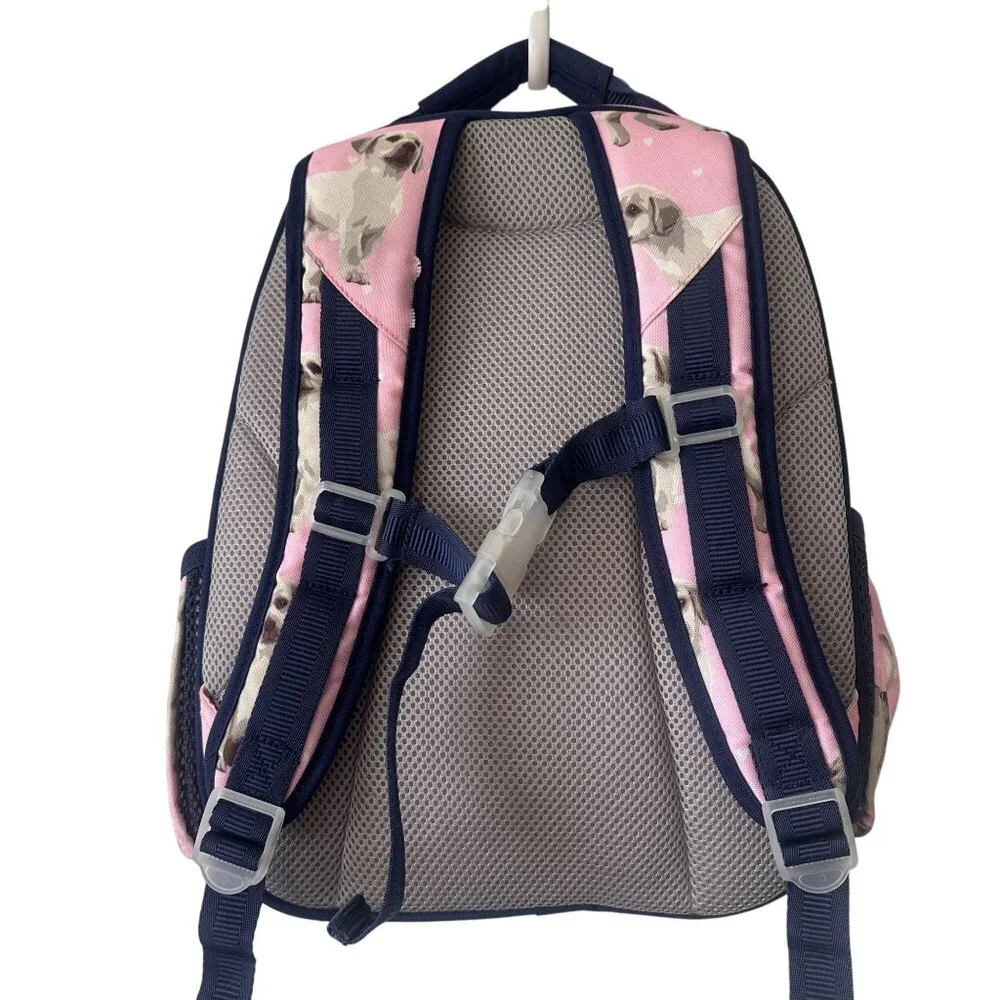 Pottery Barn Mackenzie Pink Navy Puppy Backpack 